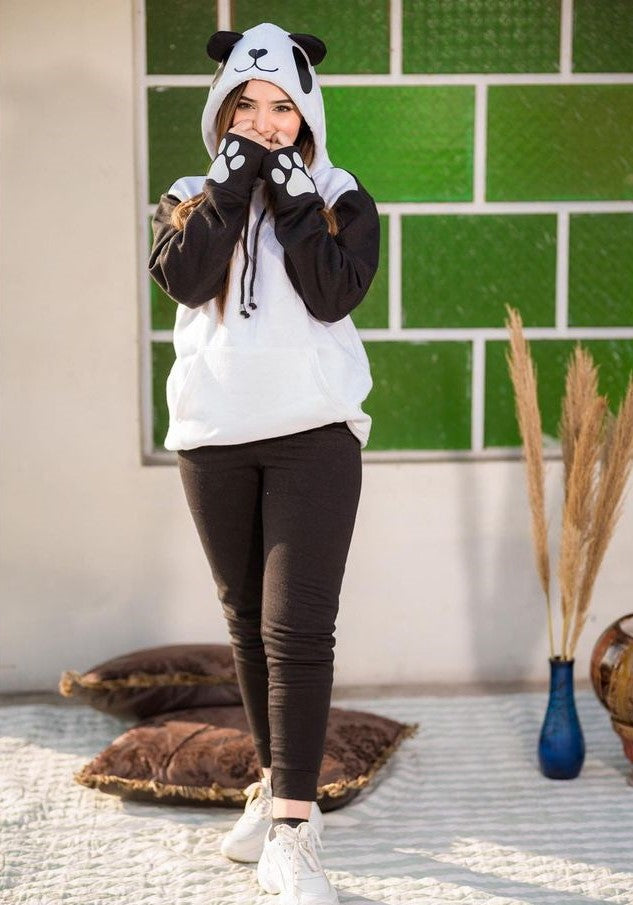 Winter Meow Black Hoddie