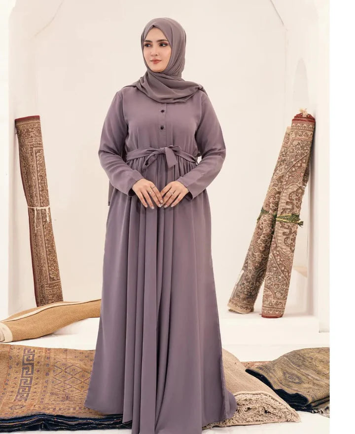 Raisin Purple Abaya With Stoller
