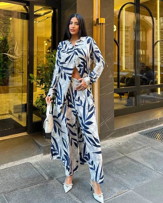 2 pcs leaves Printed Co-ord Set