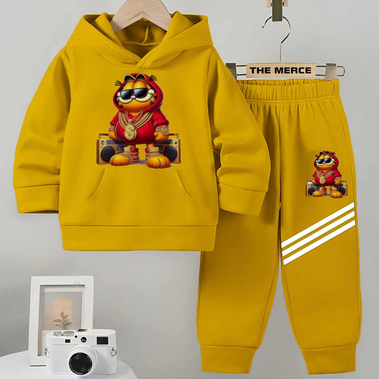 Rock Tom Stripe Printed fleece Hoodie tracksuit