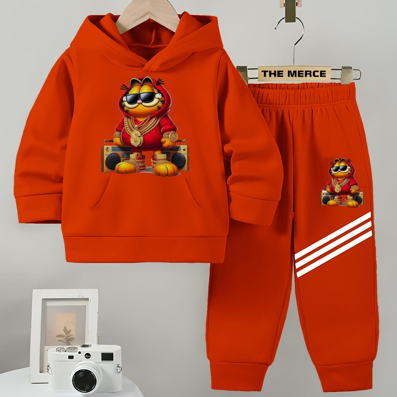 Rock Tom Stripe Printed fleece Hoodie tracksuit
