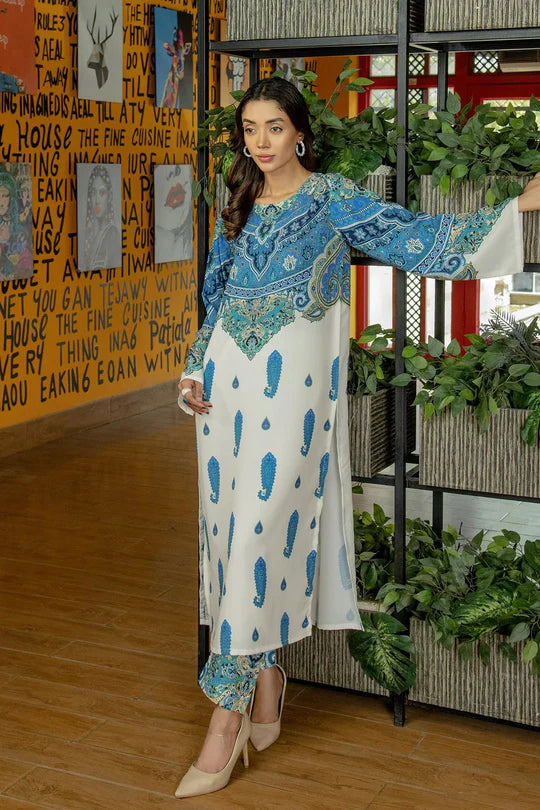 Blue Paisley Long Dress